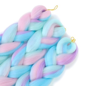 Синтетические волосы для косичек, СВЕТЯЩИЕСЯ ЦВЕТНЫЕ, для детских кос.