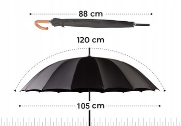 ПРОЧНЫЙ ЧЕРНЫЙ ЗОНТ МУЖСКОЙ ЖЕНСКИЙ НЕДОЖДЕВОЙ ЭЛЕГАНТНЫЙ ЗОНТ