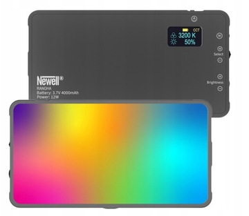 Светодиодная лампа Newell RGB-W Rangha + бесплатный мини-штатив 2500–9900 K, металл