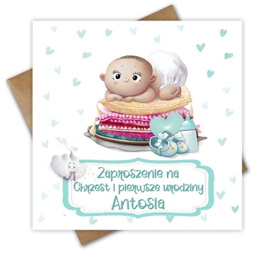Zaproszenia Chrzest ŚW Personalizowane CUDNE