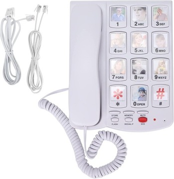 Telefon Stacjonarny, LD-858 Przewodowy Duy Przyci