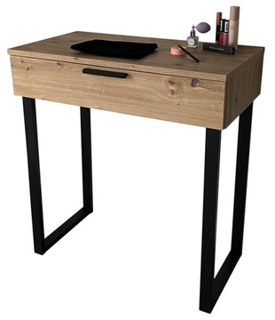 TOALETKA LENA DĄB ARTISAN METAL CZARNE U 75CM