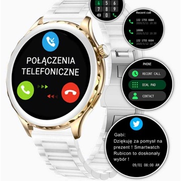 SMARTWATCH ZEGAREK DAMSKI KCAL CIŚNIENIE ROZMOWY BLUETOOTH CALL 360X360