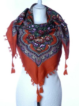 DAMSKA WZORZYSTA CHUSTA NA RAMIONA SZAL KRATA