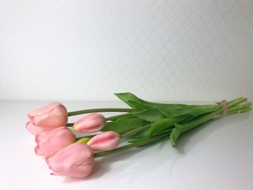 СИЛИКОНОВЫЕ ТЮЛЬПАНЫ, РОЗОВЫЕ, букет 7 шт, КАК ЖИВЫЕ