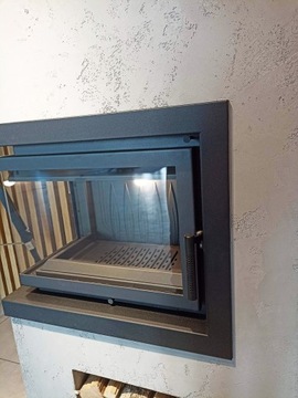 КАМИН С БОКОВЫМ СТЕКЛОМ со стальным каркасом в сборе КРАКОВ