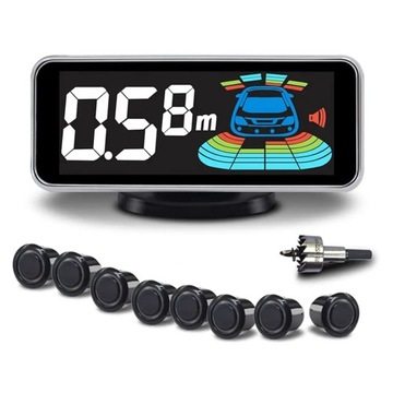 8 x PARKTRONIC РЕВЕРСИВНЫЕ ДАТЧИКИ ПАРКОВКИ LED LCD черный