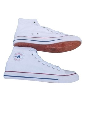 Tenisówki TRAMPKI wysokie COMFORT white BIAŁE 43