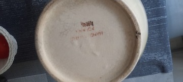 Porcelanowy fajansowy wazon stary ręcznie wykonany