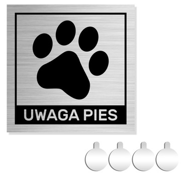 NIERDZEWNA Tabliczka na ogrodzenie/płot UWAGA PIES 10x10 Aluminium