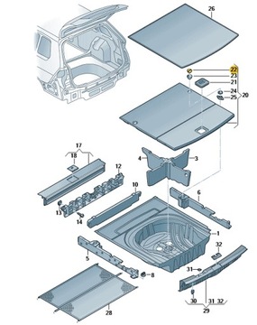 GOLF VII DRŽÁKY PODLAHY KUFRU 4L0867467D