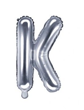 Balon foliowy Litera "F" 35cm, srebrny