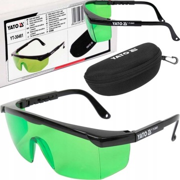 OKULARY ZIELONE DO PRACY Z LASEREM + ETUI FUTERAŁ