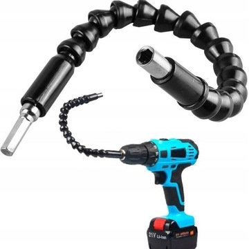 PRZEDŁUŻKA ELASTYCZNA DO BITÓW WIERTARKI WKRĘTARKI CZARNA