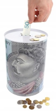 МЕГА МЕТАЛЛИЧЕСКАЯ БАНКА СВИНЬЯ ЛУК НОМИНАЛА GIANT LARGE XXL 500 злотых