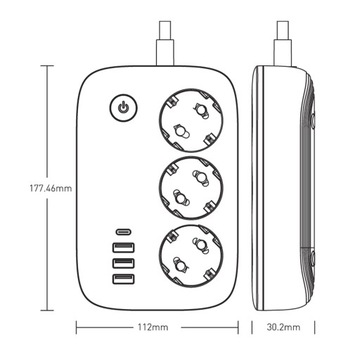 Светодиодный удлинитель SMART WiFi USB TUYA QC3.0 PD