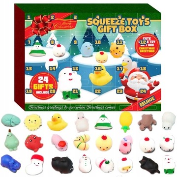 KALENDARZ ADWENTOWY GNIOTEK MOCHI SQUISHY ZABAWKA