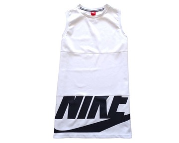 NIKE SPORTSWEAR DRESS MINI Sportowa Logo Biała Sukienka XL