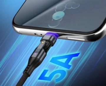 МАГНИТНЫЙ КАБЕЛЬ 1,8 М БЫСТРАЯ ЗАРЯДКА 240 Вт 5 А USB C PD