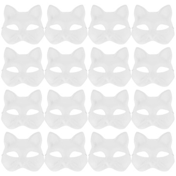 THERIAN CAT БУМАЖНАЯ МАСКА ДЛЯ КРАСКИ ЗАГОТОВКА РУЧНАЯ НАРИСОВАННАЯ БЕЛАЯ 20 ШТ.