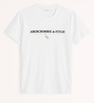 t-shirt Abercrombie&Fitch koszulka L premium biała