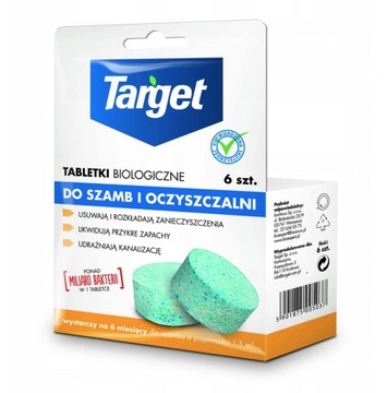 TABLETKI BIOLOGICZNE DO SZAMB I OCZYSZCZALNI 6 SZT TARGET