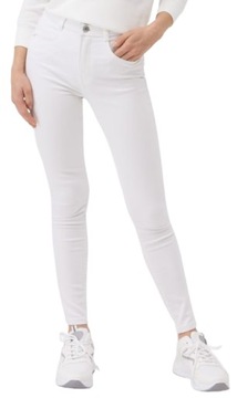 Spodnie jeansy wysoki stan damskie rurki klasyczne Sinsay białe r.34