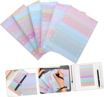 12 шт., разноцветный Радужный блокнот, планировщик покупок, офисный список исследований 1