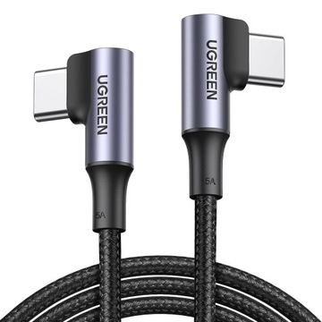 UGREEN KĄTOWY KABEL NYLON USB-C QC PD 100W 5A 2M