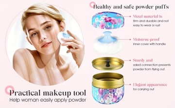 Портативная пуховка и контейнер для пудры, женская пудра I