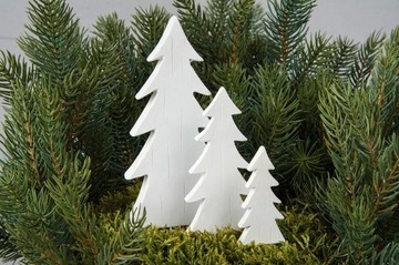 Декор для цветочного горшка РОЖДЕСТВЕНСКАЯ ДЕРЕВО, деревянный, белый, 9 см