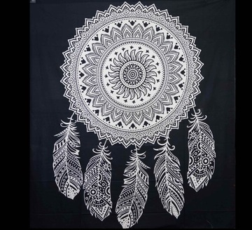 INDYJSKA NARZUTA OBRUS MANDALA bawełna 210x235 92