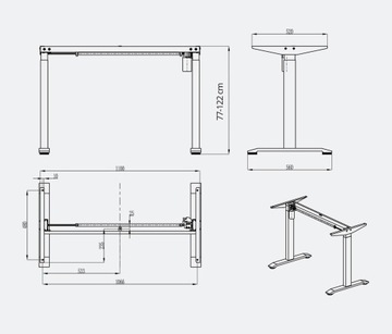 SPE-O131BW Электрический стол Moris Eco