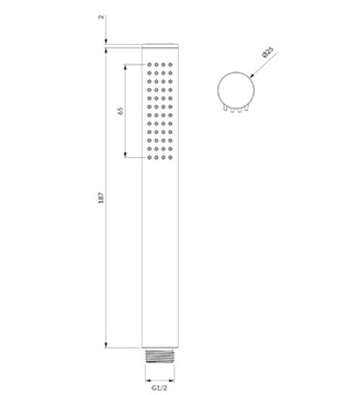 OMNIRES deszczownica zestaw prysznicowy kolumna CUBIC - regulowana WYSOKOŚĆ