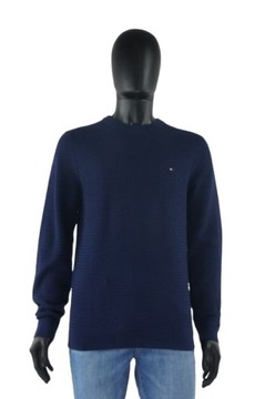 TOMMY HILFIGER Granatowy sweter logo (M)