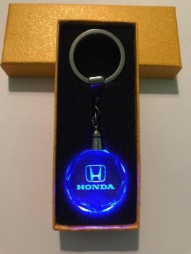 Светодиодный 3D-хрустальный светящийся брелок для ключей от машины с логотипом Honda