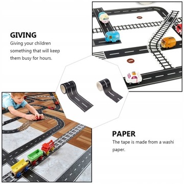 2 рулона наклейки для железнодорожных дорог Play Road Tape