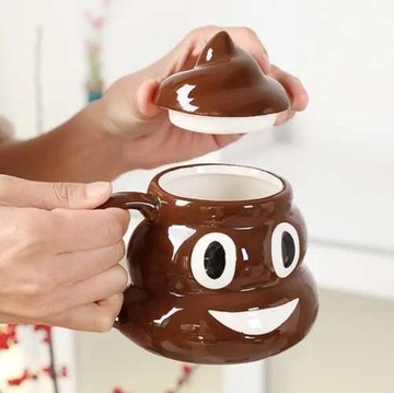 POOP MUG EMOTE ПОДАРОК ​​ДЛЯ ОРИГИНАЛОВ + КРЫШКА ДЛЯ ЕГО ПАРНЯ
