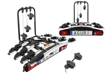 Uchwyt rowerowy bagażnik platforma Aguri Active Bike 4 rowery srebrny