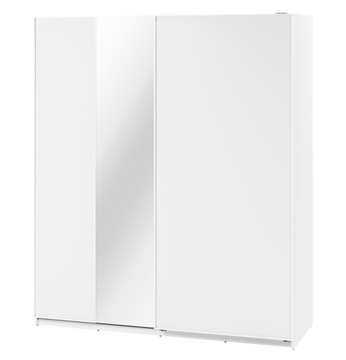 SZAFA PRZESUWNA Z lustrem 200x235 cm Dwudrzwiowa Z Oświetleniem Biała MX-04