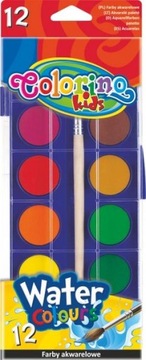 COLORINO FARBY AKWARELOWE 12 KOLORÓW PASTYLKA MAŁE