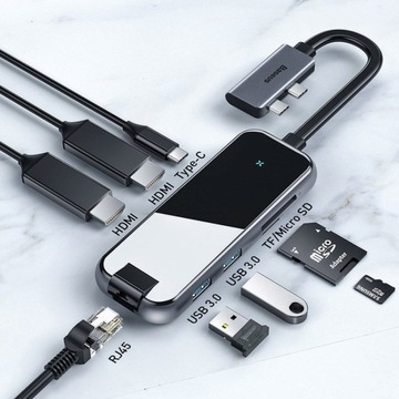 Baseus HUB MacBook USB HDMI SD RJ45 CAHUB-FZ0G