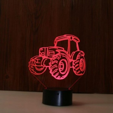 LAMPKA NOCNA 3D LED TRAKTOR Z PILOTEM PREZENT