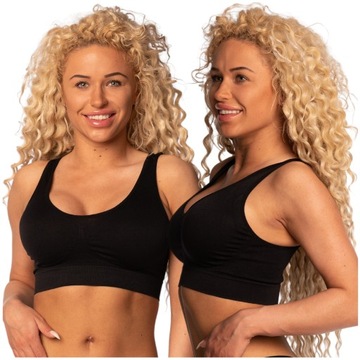 2X STANIK SPORTOWY TOP DAMSKI BIUSTONOSZ MIĘKKI BEZ FISZBIN FITNESS 2XL