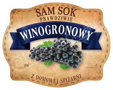 SOK WINOGRONOWY - Etykieta, naklejka 10x