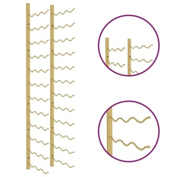НАСТЕННОЕ КРЕПЛЕНИЕ ДЛЯ 36 БУТЫЛОК ВИНА ЗОЛОТОЕ ЖЕЛЕЗО