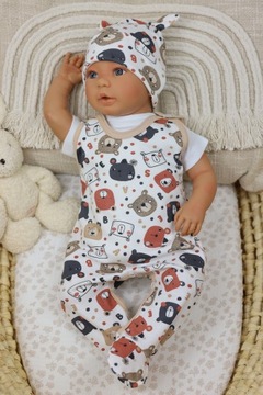 ŚPIOCHY NIEMOWLĘCE ŚPIOSZKI BAWEŁNIANE ROZPINANE r.56 SPACE BEAR /18/