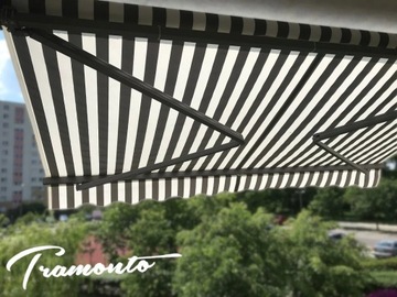 Террасная маркиза АНТРАЦИТ 250х200 Серо-Белый PREM