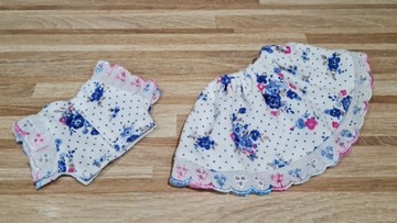 Bluzka i spódniczka z haftem dla lalki Paola Reina 32m Ubranko dla lalki