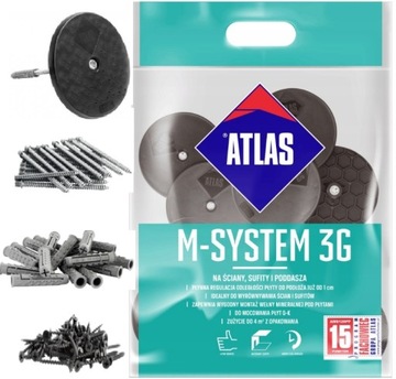 ATLAS M-SYSTEM. 100 ZESTAW DO MOCOWANIA PŁYT GK NA ŚCIANACH SUFITACH